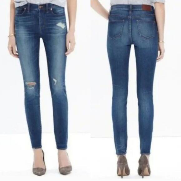 Madewell Denim - MADEWELL High Riser Skinny Jeans Distressed Size 28